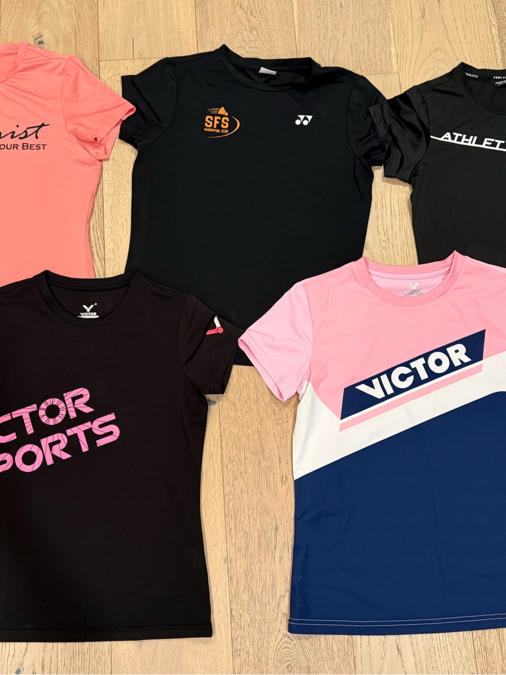 Victor Women's Pink & Navy Muscle Tee - Victor